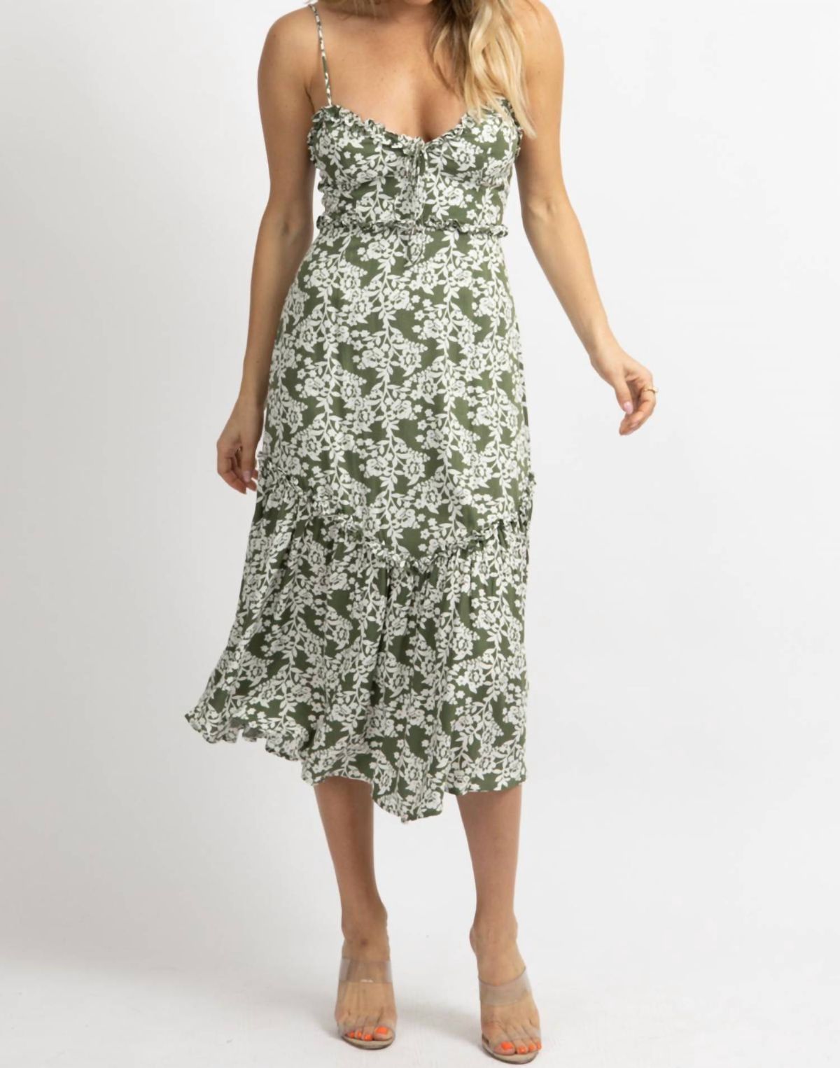 Style 1-4177128244-3855 One and Only Collective Size XS Floral Green Cocktail Dress on Queenly