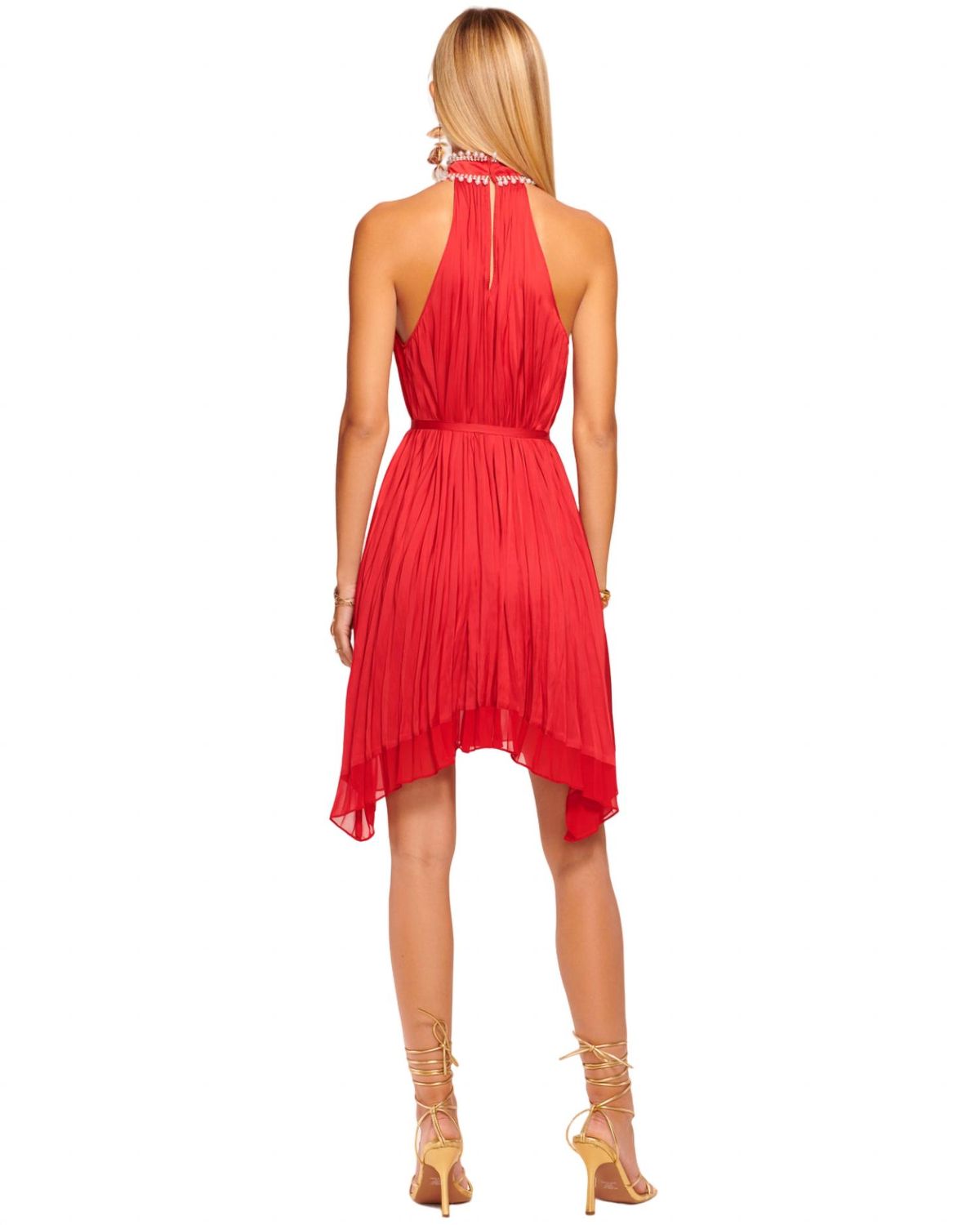 Style 1-805969989-2901 Ramy Brook Size M High Neck Red Cocktail Dress on Queenly