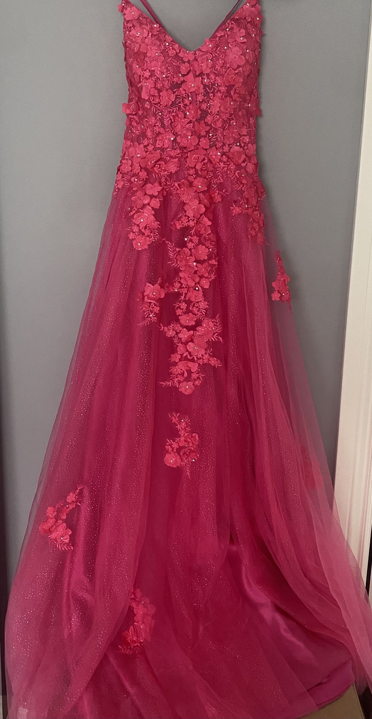 Size 10 Prom Hot Pink A-line Dress on Queenly