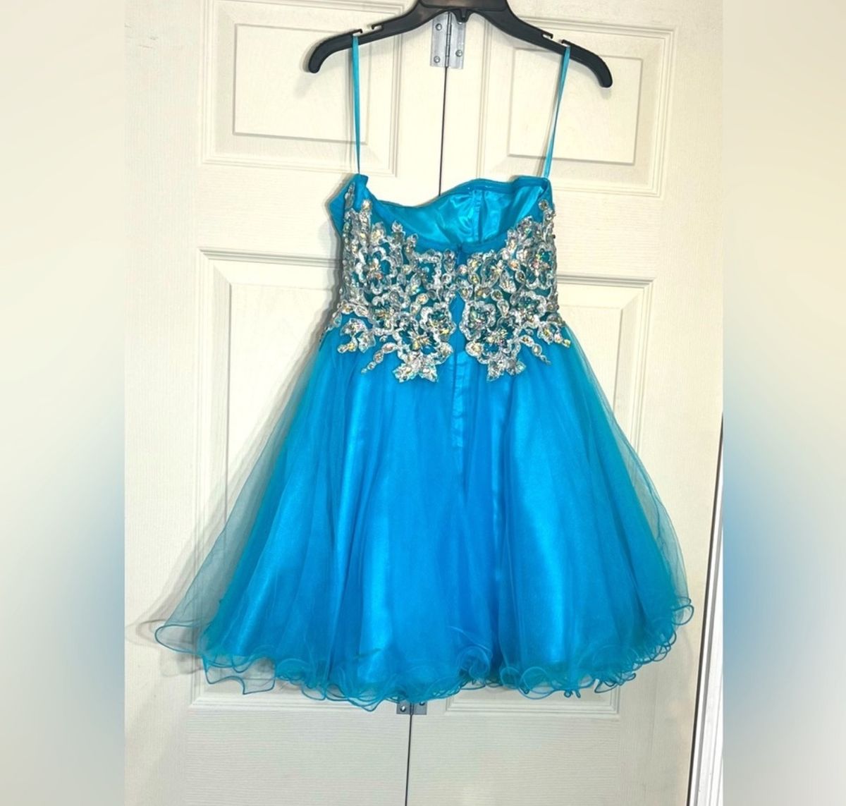 Size S Prom Strapless Blue Cocktail Dress on Queenly