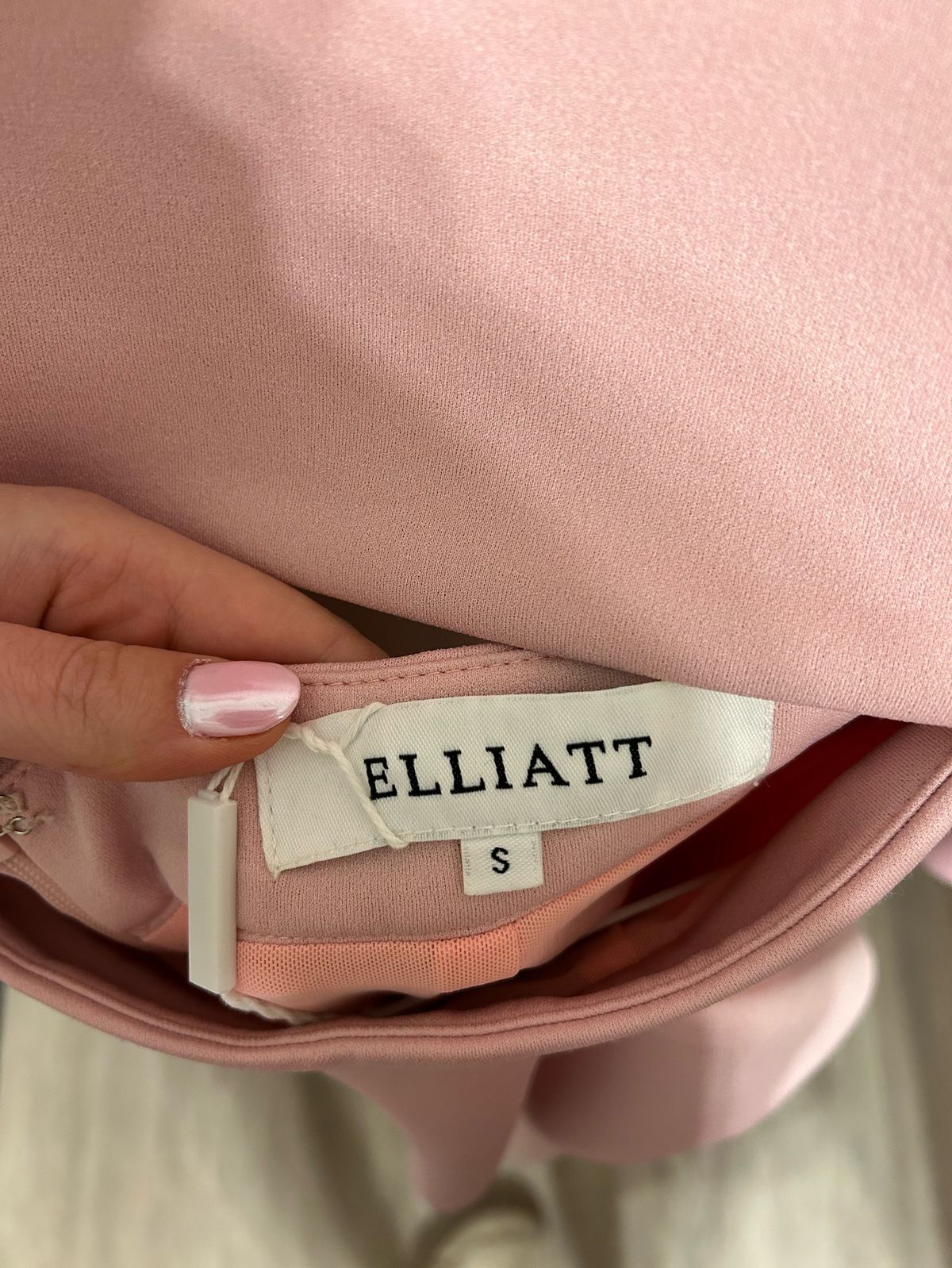Elliatt Size S Pageant Interview Long Sleeve Pink Side Slit Dress on Queenly