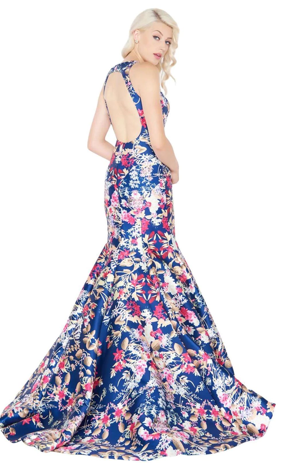 Style 79136 Mac Duggal Size 4 Floral Multicolor Mermaid Dress on Queenly