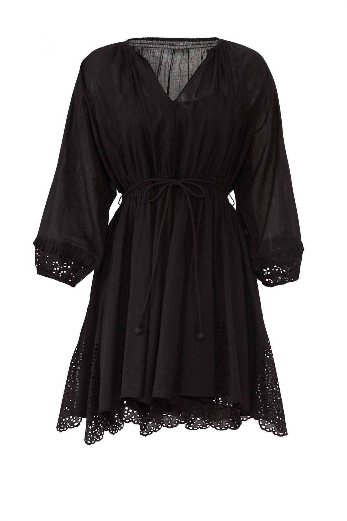 Style 1-524069279-1498-1 APIECE APART Size 4 Long Sleeve Black Cocktail Dress on Queenly