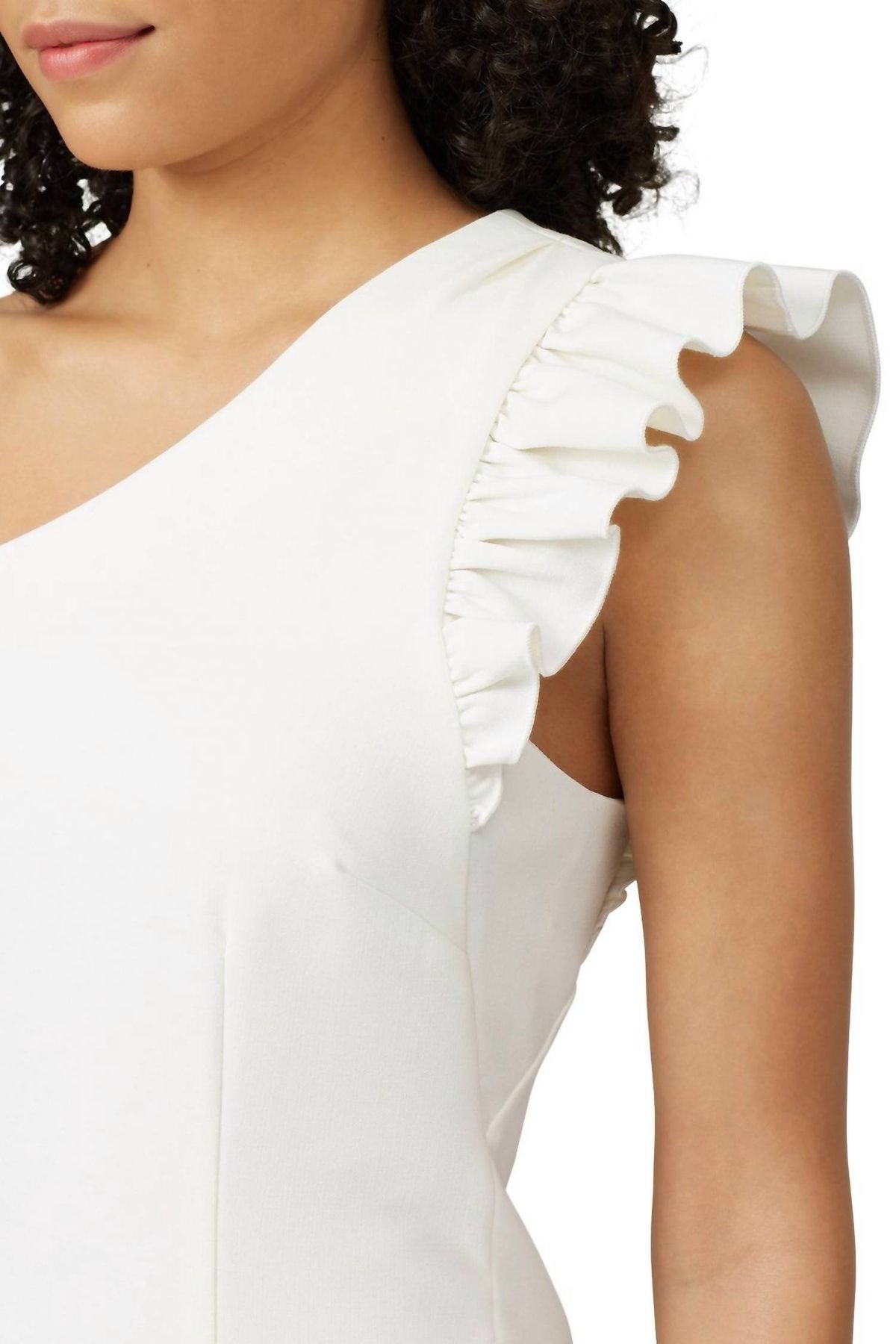 Style 1-577255685-397-1 cinq a sept Size 14 One Shoulder White Cocktail Dress on Queenly