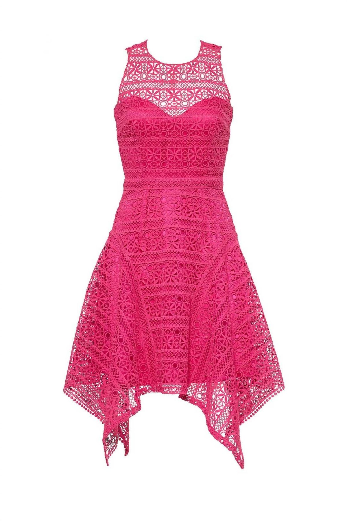 Style 1-959819759-649-1 THEIA Size 2 Lace Pink Cocktail Dress on Queenly