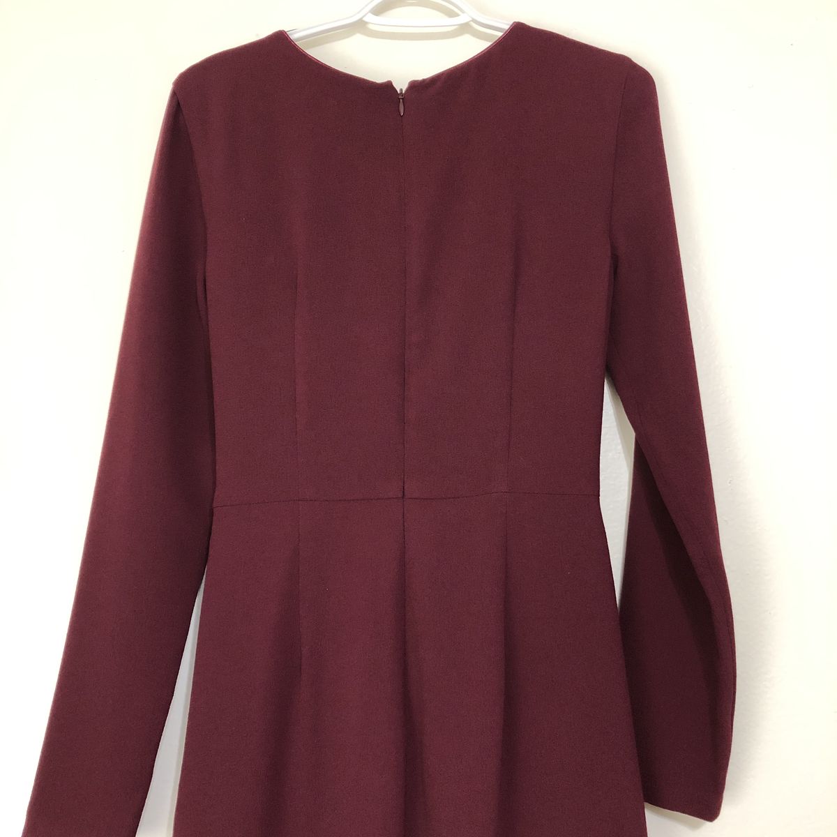 Style Naomi Dress the Population Size 4 Long Sleeve Sequined Burgundy Red Side Slit Dress on Queenly