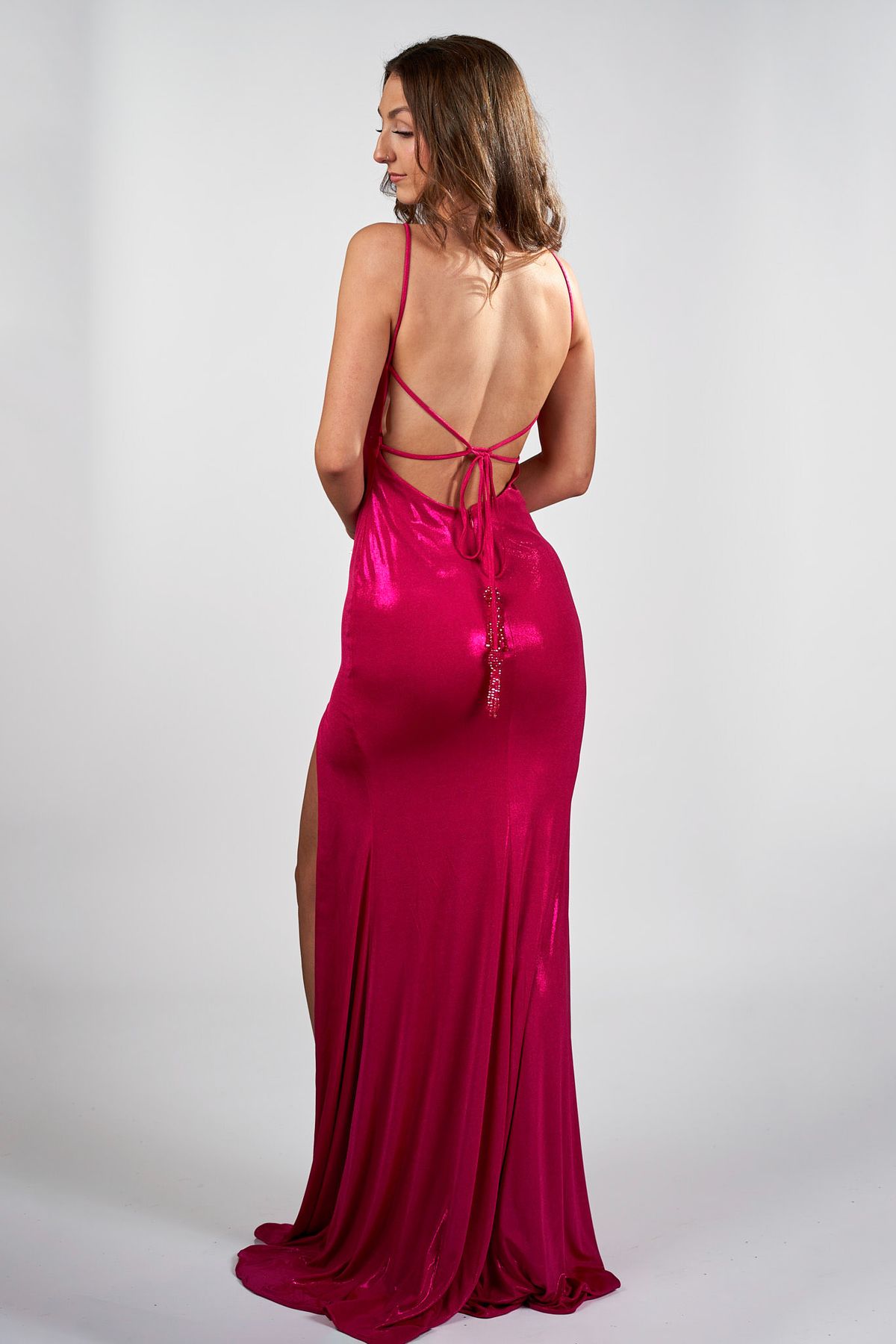 Style JVN08603 Jovani Size 0 Hot Pink Side Slit Dress on Queenly