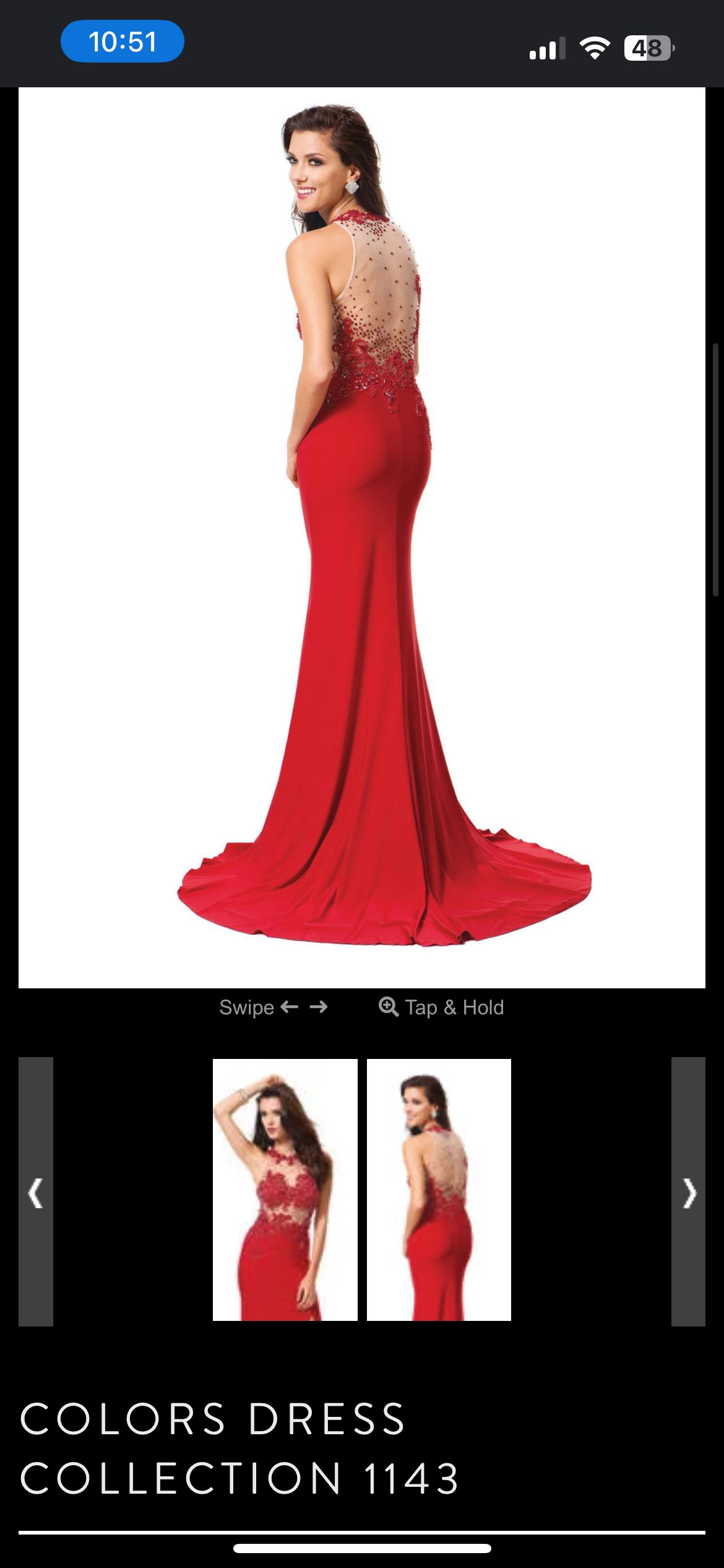 Style 1143 Colors Size 6 Prom Red Side Slit Dress on Queenly