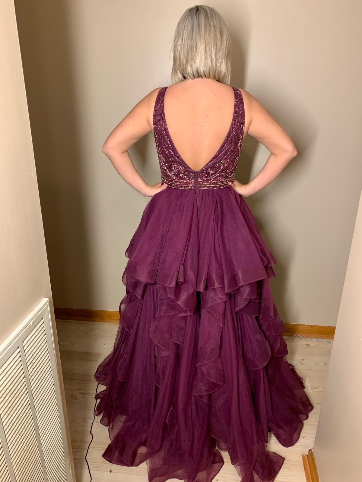 Rachel Allan Plus Size 16 Prom Plunge Purple Ball Gown on Queenly