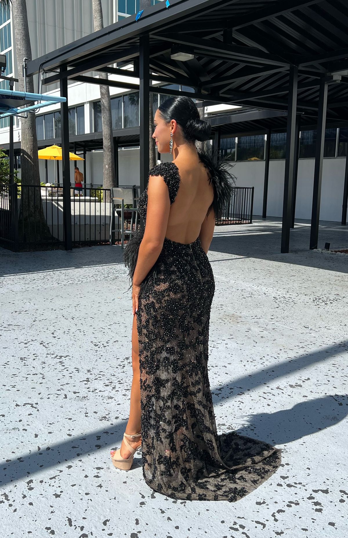 Jovani Size 2 Pageant Plunge Black Side Slit Dress on Queenly
