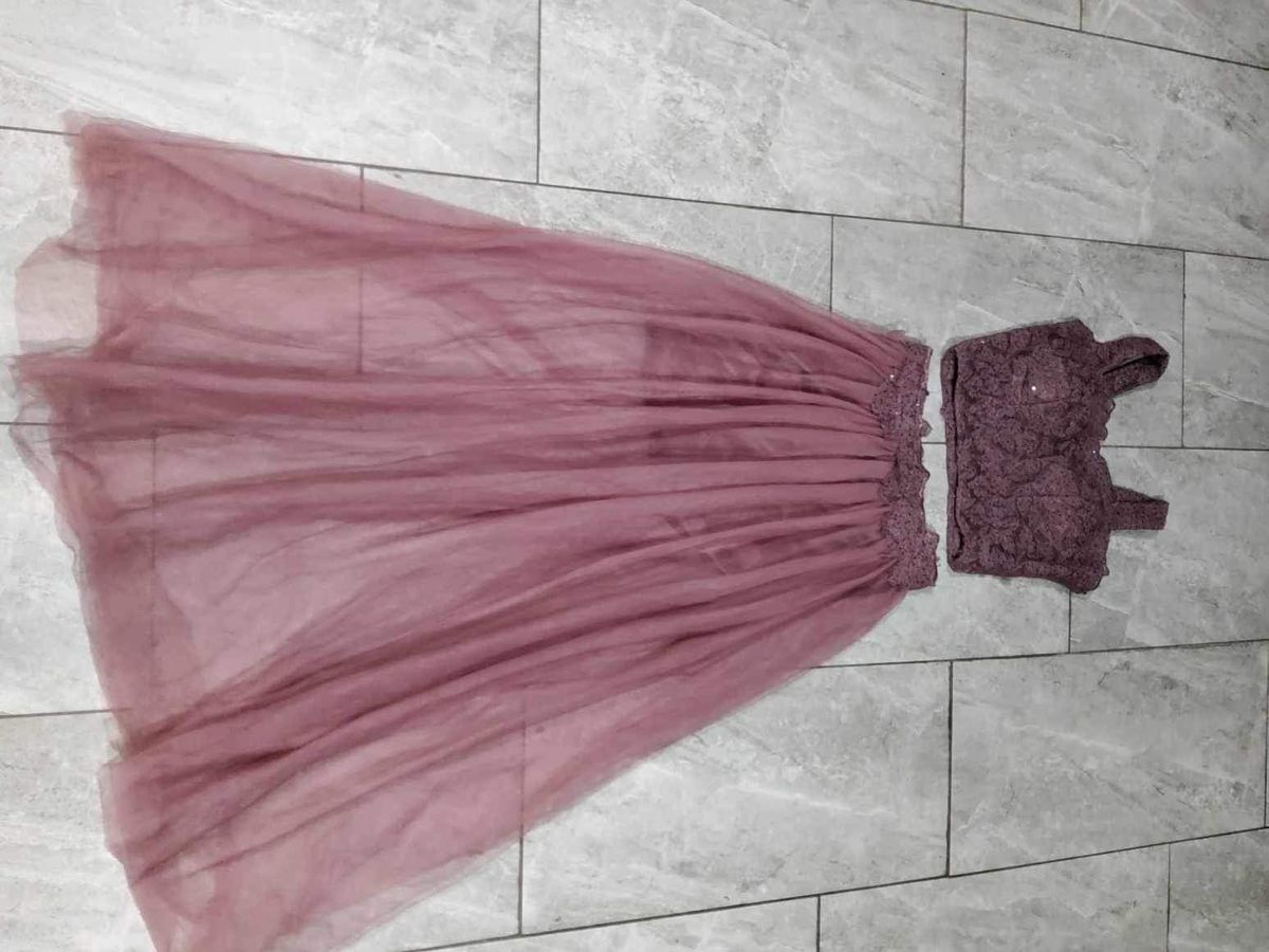 Size S Prom Plunge Pink Floor Length Maxi on Queenly