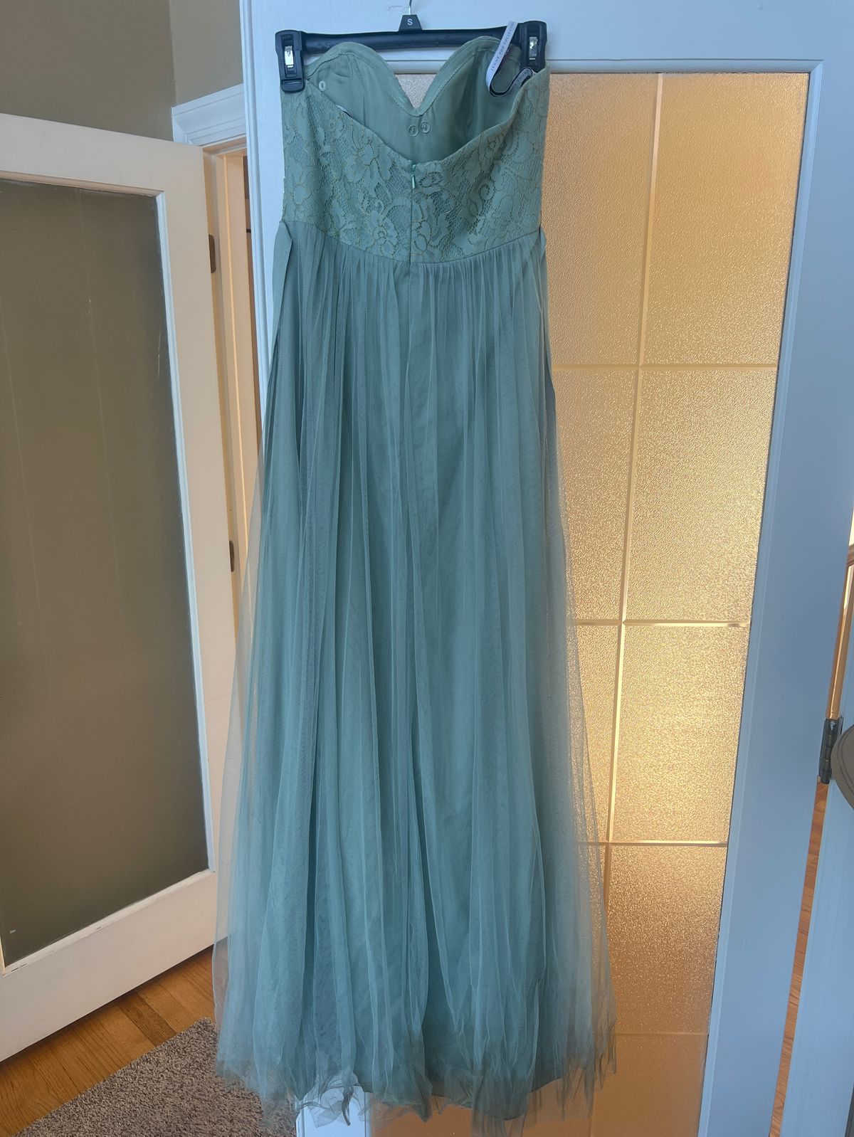 Jenny Yoo Size 4 Prom Strapless Green A-line Dress on Queenly
