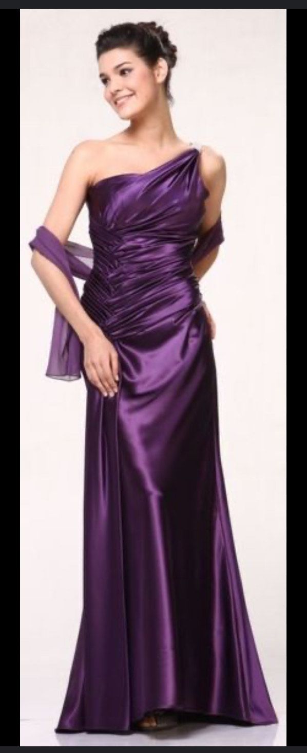 Cinderella Divine Size 3X Wedding Guest Plunge Purple A-line Dress on Queenly