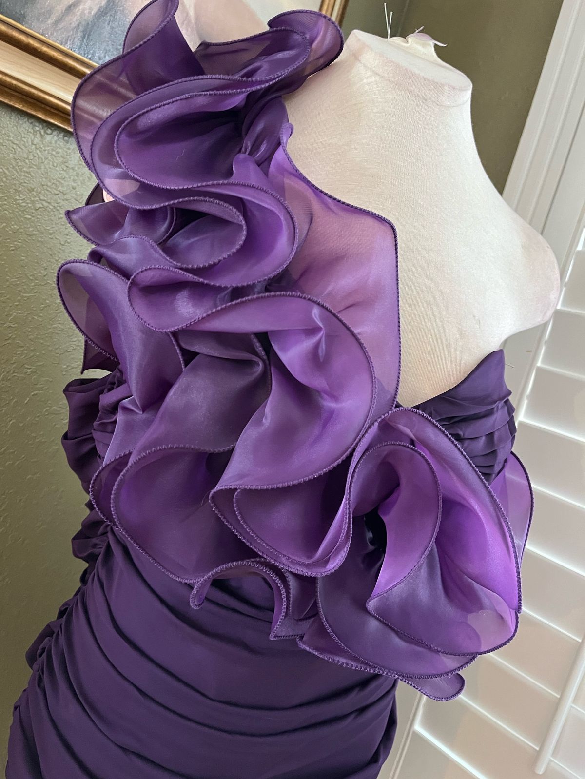 Cinderella Divine Size 3X Wedding Guest Strapless Satin Purple Cocktail Dress on Queenly