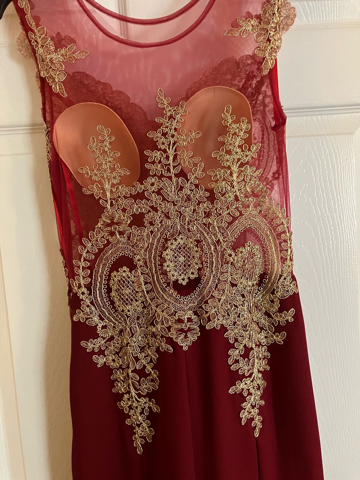 Size 4 High Neck Red Mermaid Dress on Queenly