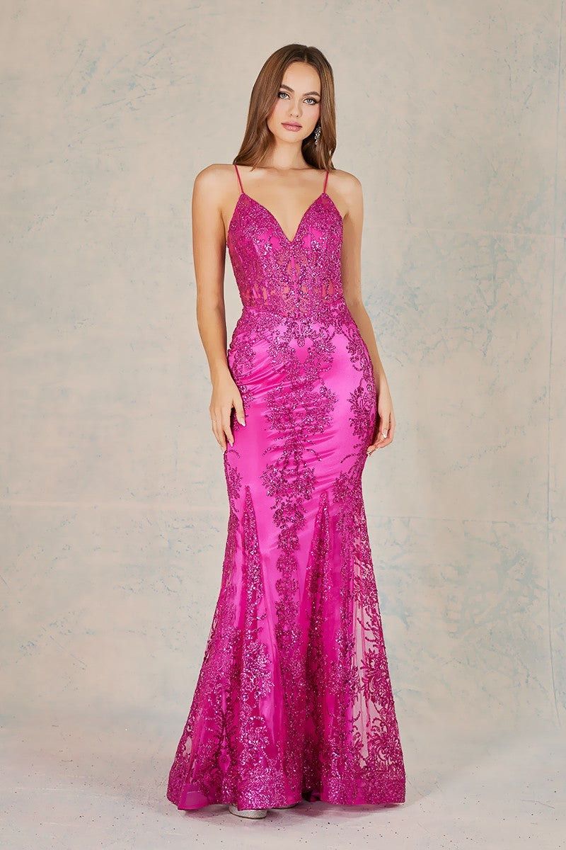Style J810 Cinderella Divine Size 6 Prom Plunge Pink Mermaid Dress on Queenly