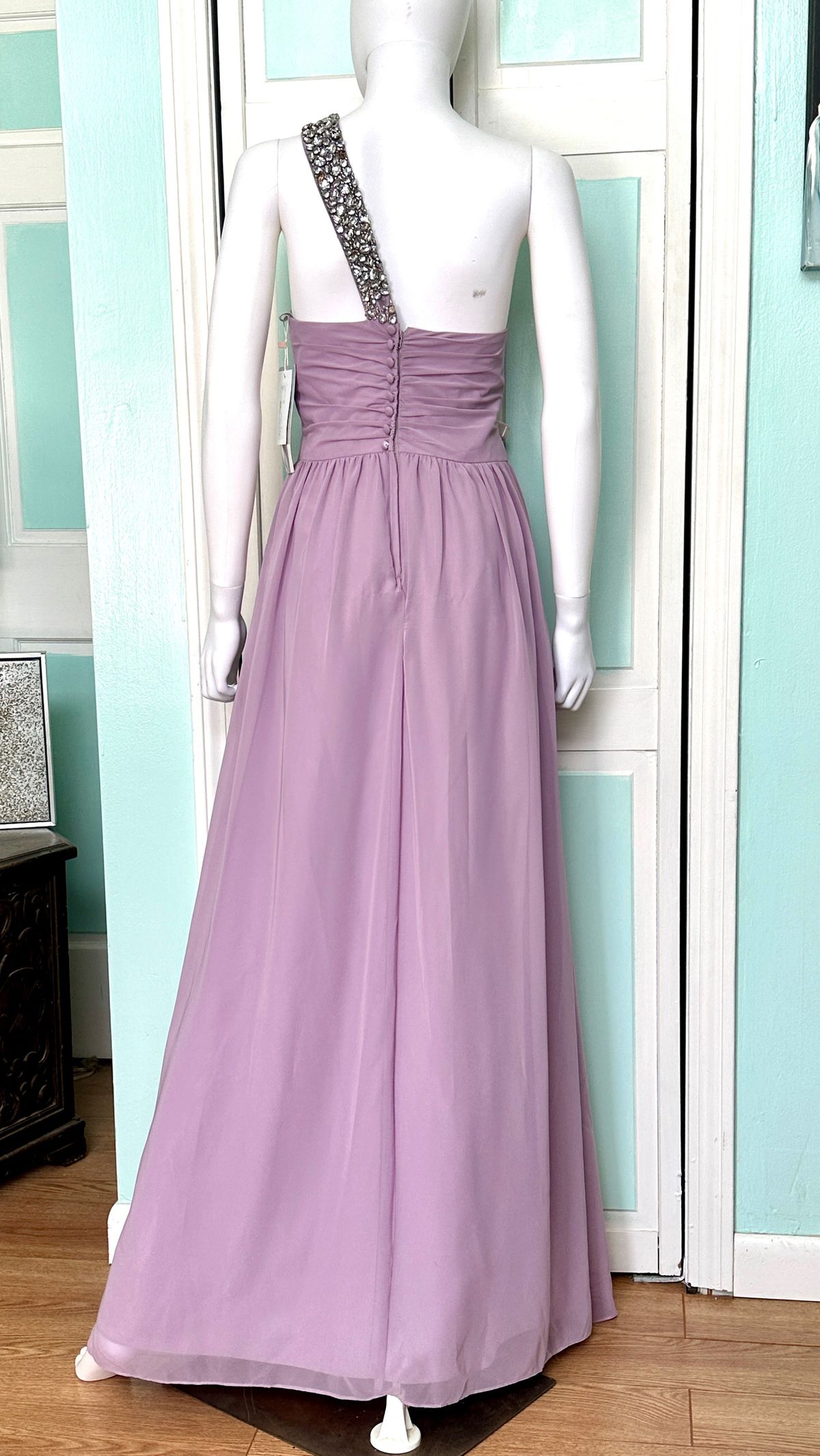 Style 8101L Alfred Angelo Size 12 One Shoulder Purple A-line Dress on Queenly