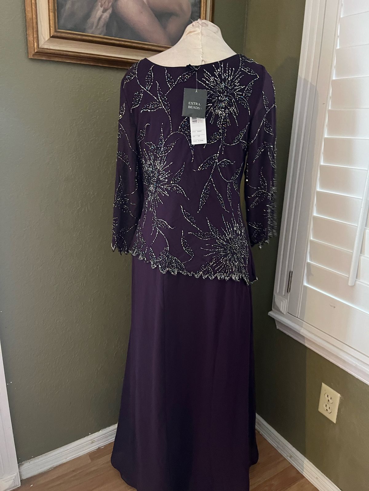 Jkara Size 10 Wedding Guest Long Sleeve Purple A-line Dress on Queenly