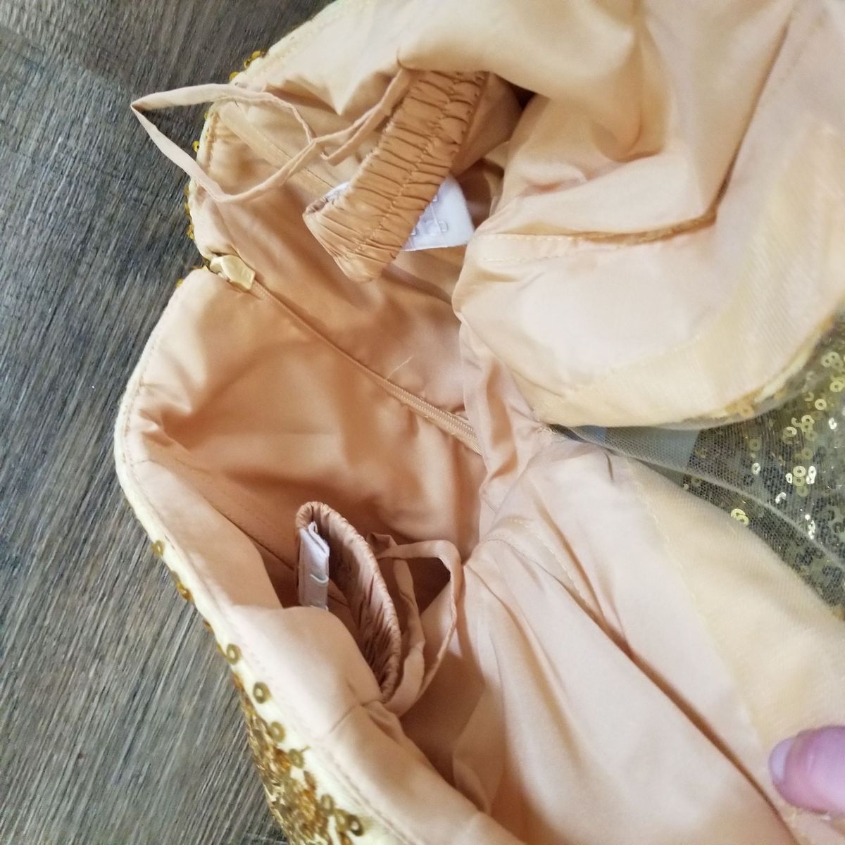 Unbranded/Custom Size 0 Pageant Plunge Sheer Gold Mermaid Dress on Queenly