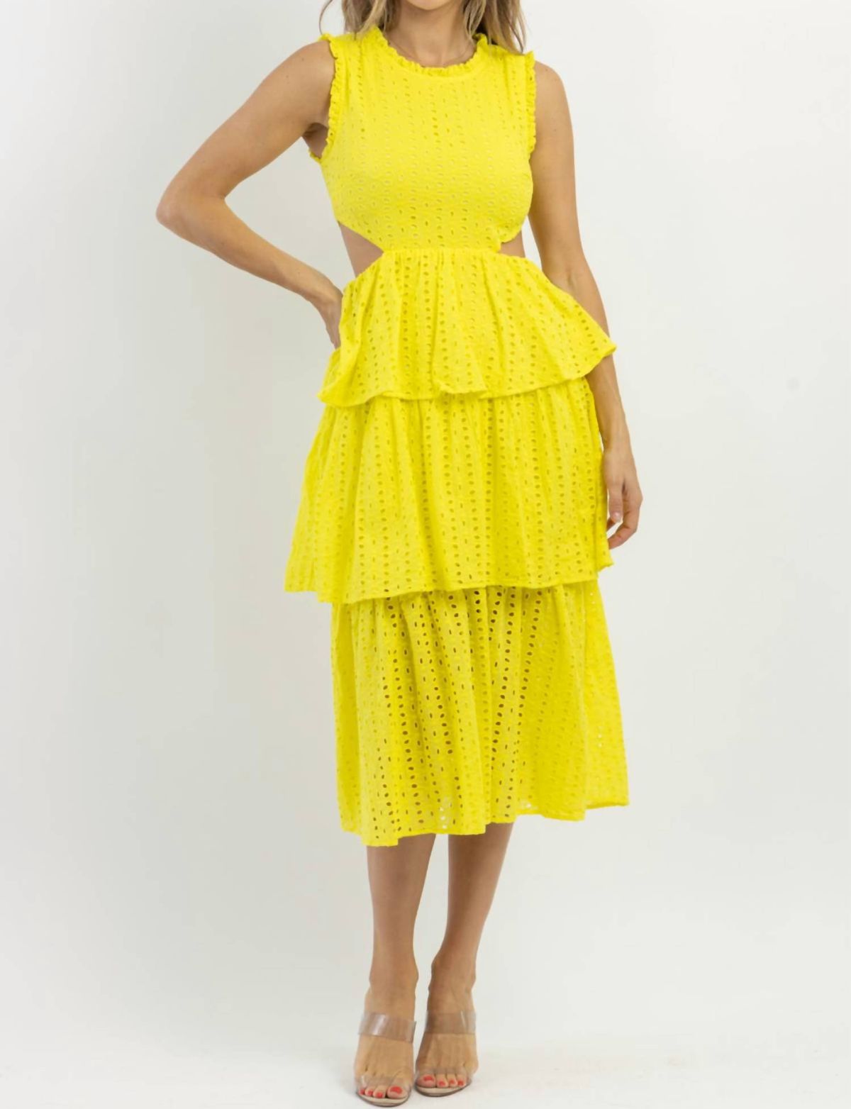Style 1-1003501240-2696 The Clothing Company Size L Yellow Cocktail Dress on Queenly