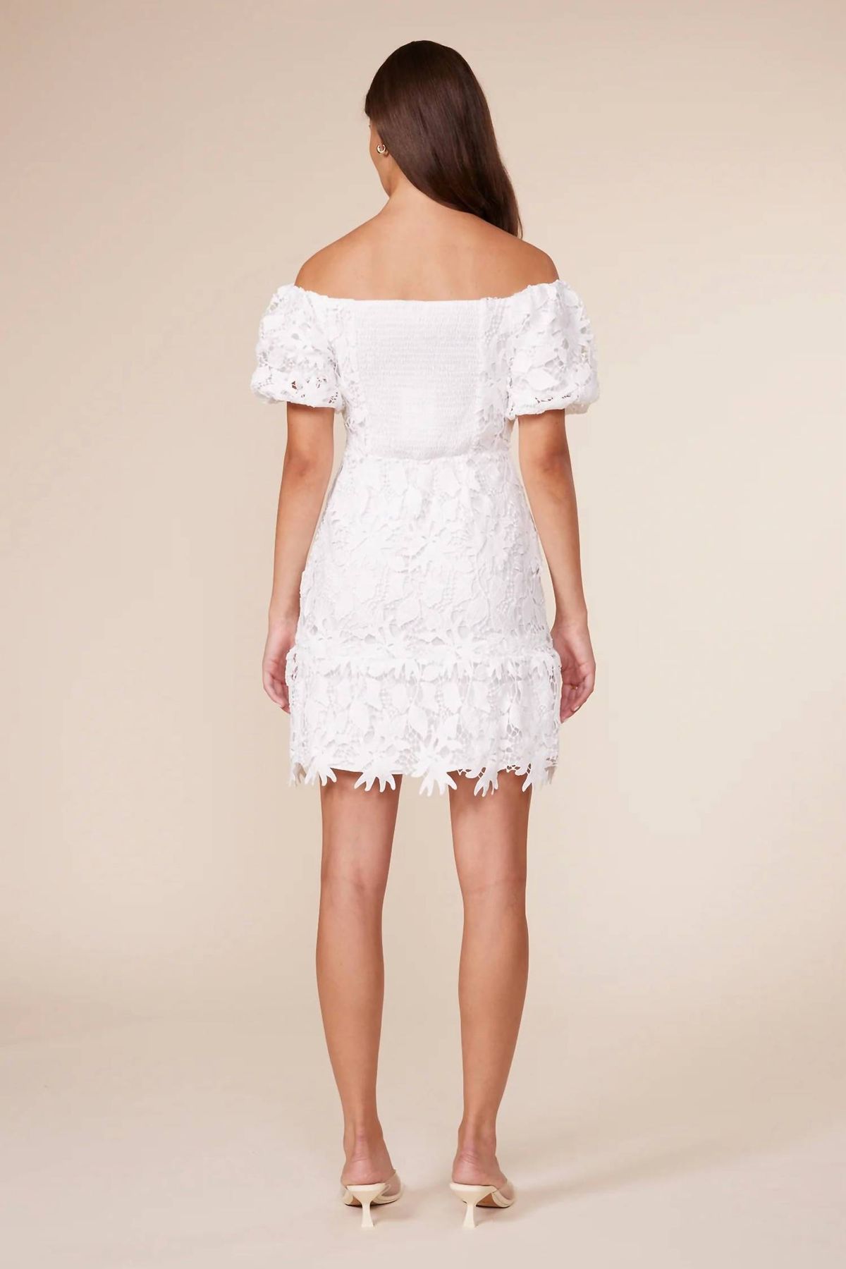 Style 1-2044069777-2791 LUCY PARIS Size L Off The Shoulder White Cocktail Dress on Queenly