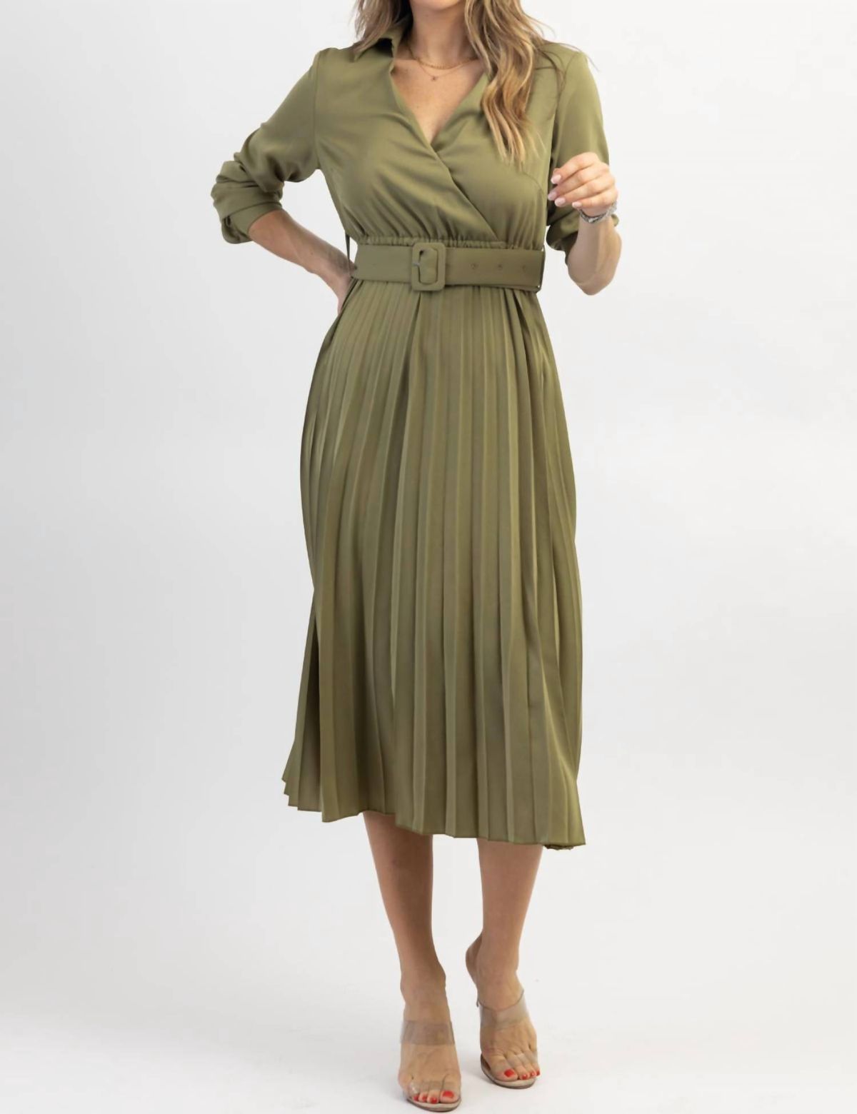 Style 1-2076968588-2696 SUNDAYUP Size L Long Sleeve Green Cocktail Dress on Queenly