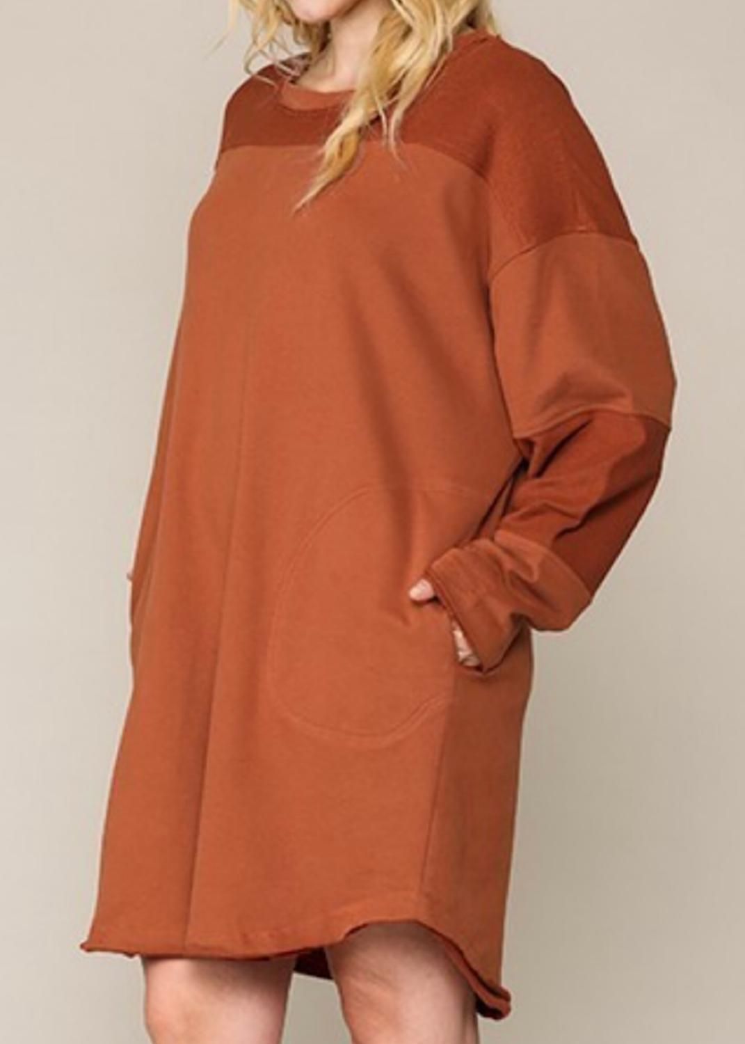 Style 1-2697114261-2696 GiGiO Size L Long Sleeve Orange Cocktail Dress on Queenly