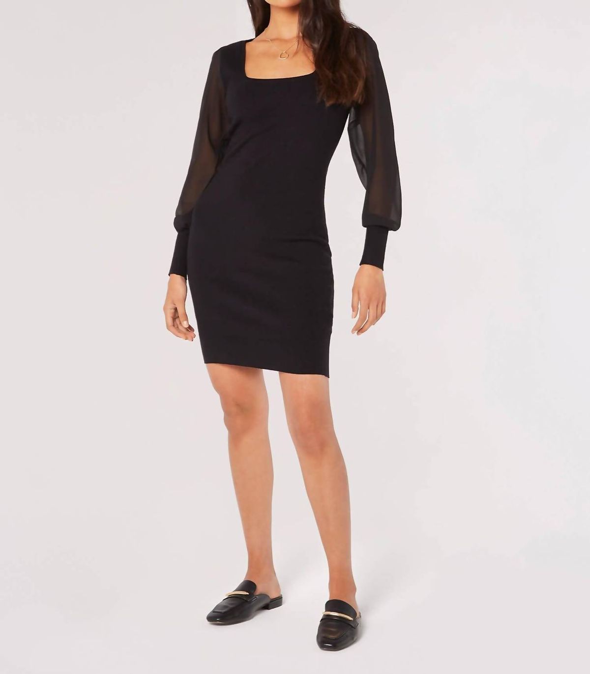Style 1-2779176716-2864 APRICOT Size L Long Sleeve Black Cocktail Dress on Queenly
