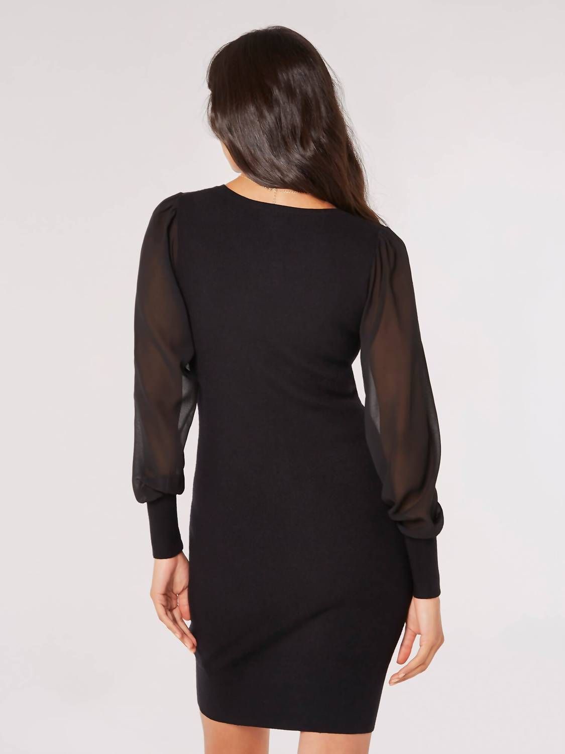 Style 1-2779176716-2864 APRICOT Size L Long Sleeve Black Cocktail Dress on Queenly