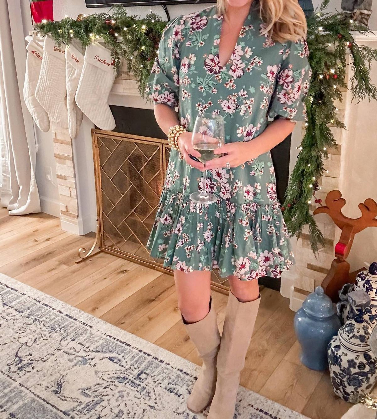 Style 1-2850032009-2578 Olivia James the Label Size XL Floral Green Cocktail Dress on Queenly