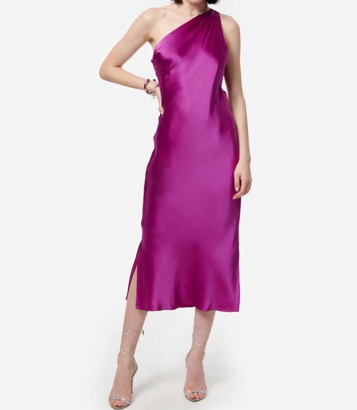 Style 1-2956852805-3236 Cami NYC Size S One Shoulder Satin Purple Cocktail Dress on Queenly