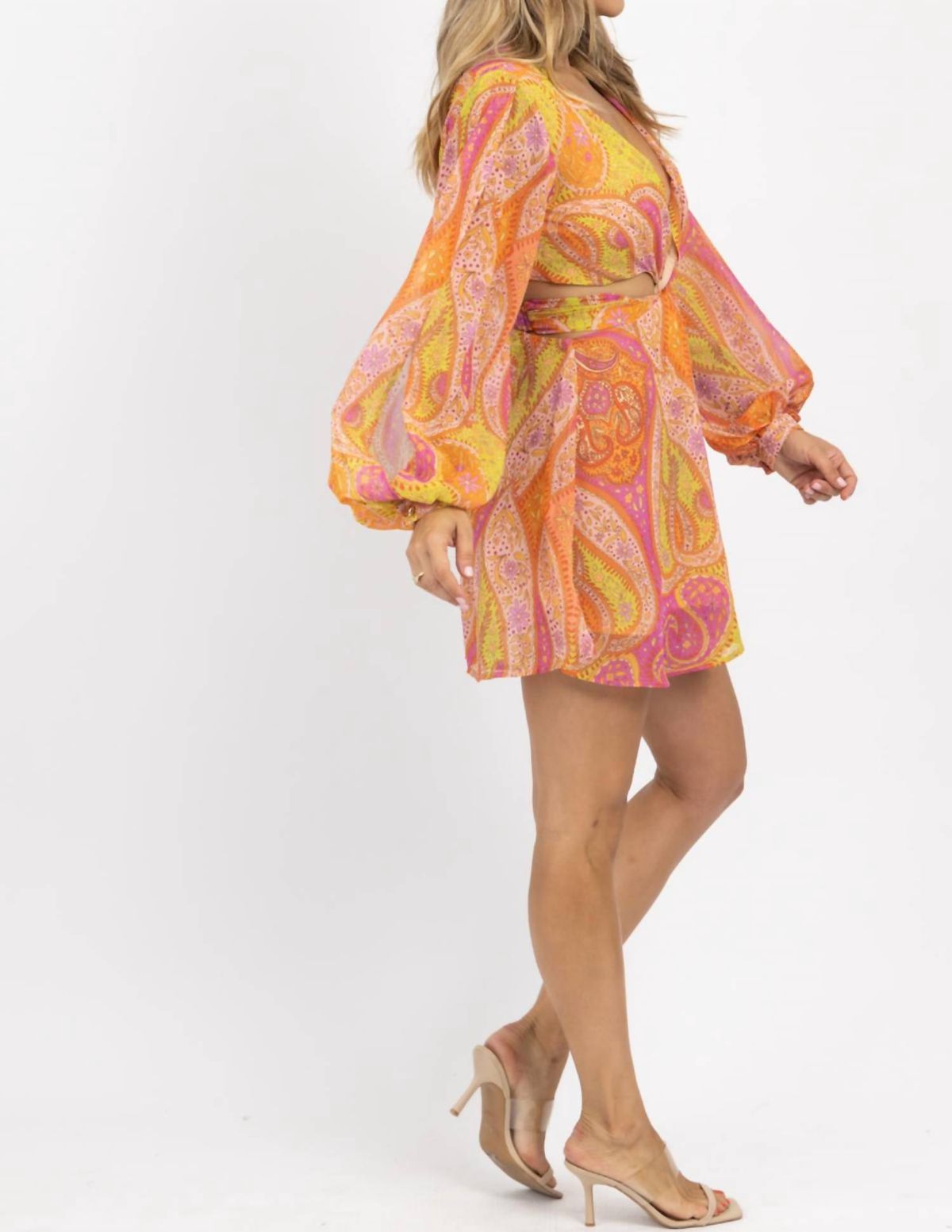 Style 1-3086329653-2696 SUNDAYUP Size L Long Sleeve Pink Cocktail Dress on Queenly