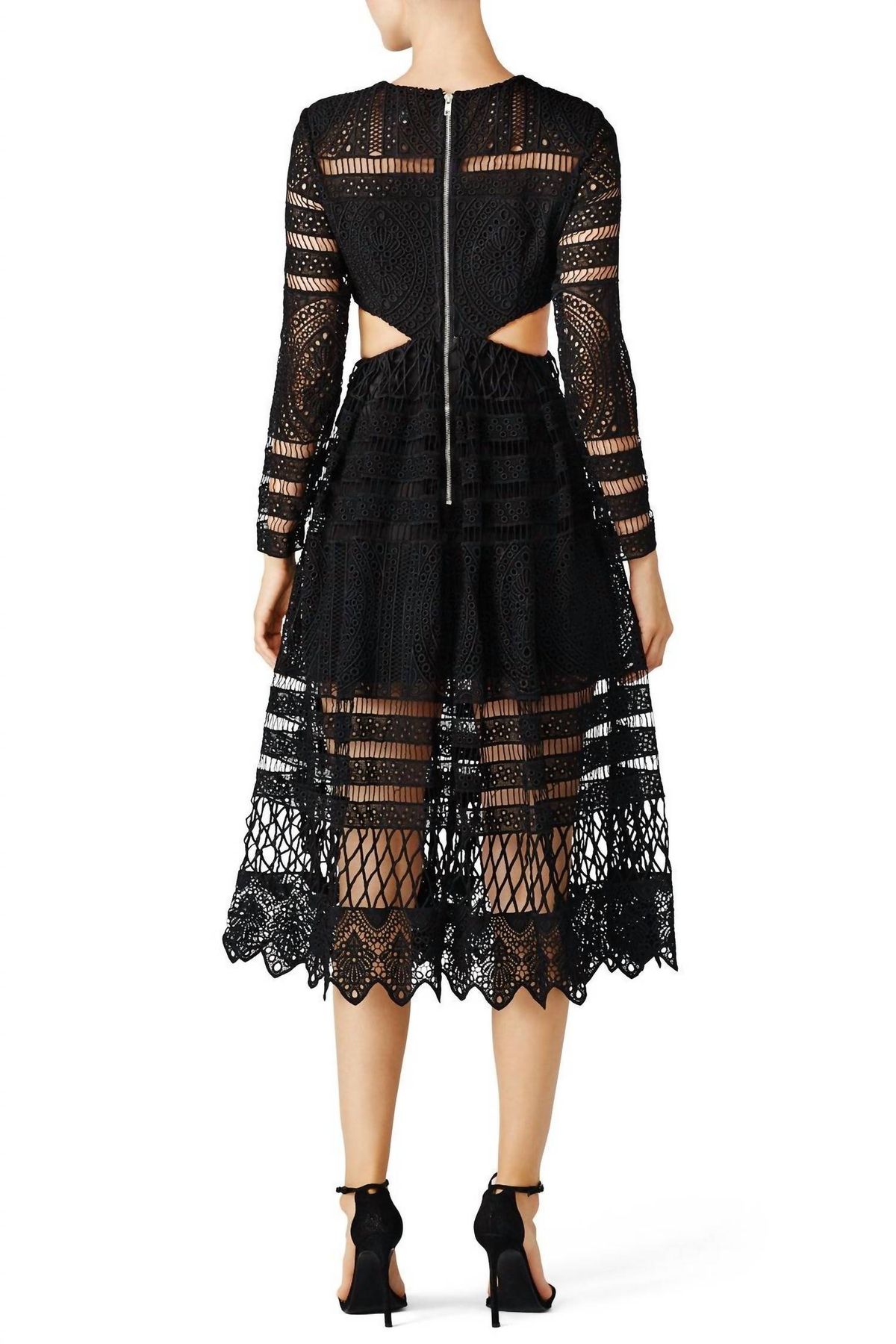 Style 1-3144522469-5673-1 ASILIO Size XS Long Sleeve Lace Black Cocktail Dress on Queenly
