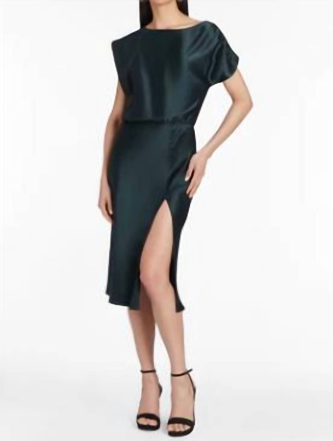 Style 1-3675644091-2901 Amanda Uprichard Size M Satin Black Cocktail Dress on Queenly