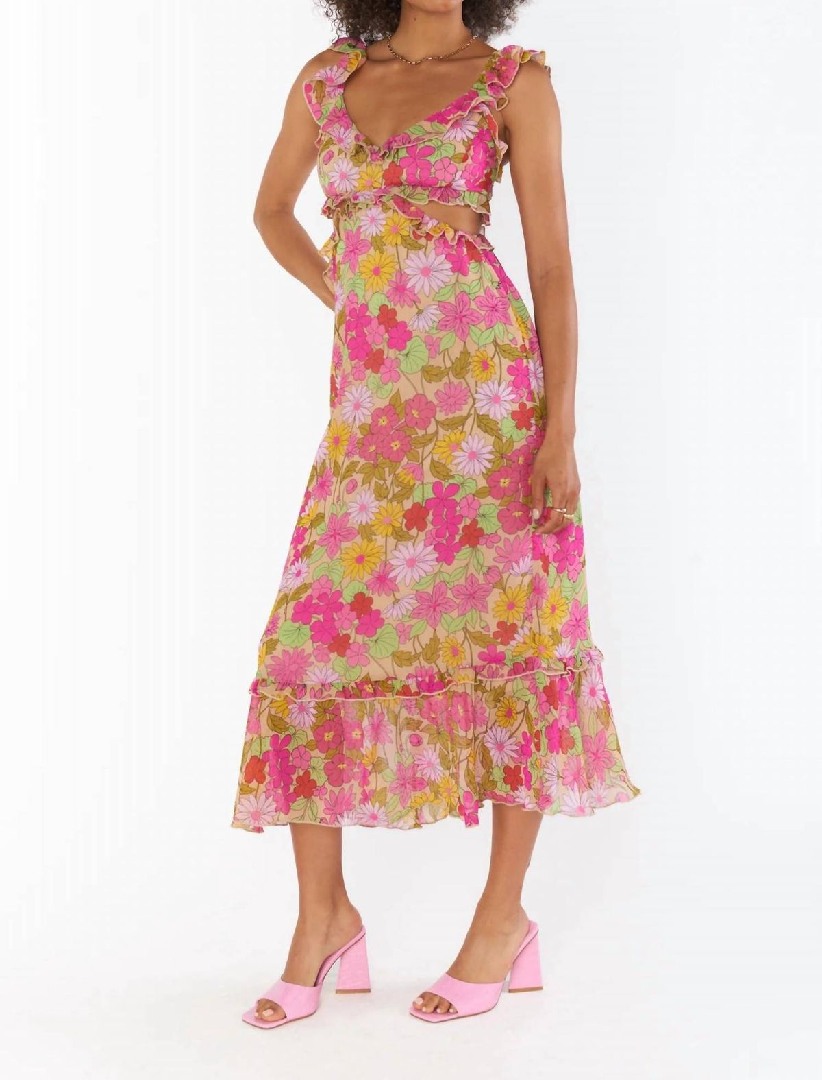 Style 1-3716149622-2696 Show Me Your Mumu Size L Floral Pink Cocktail Dress on Queenly