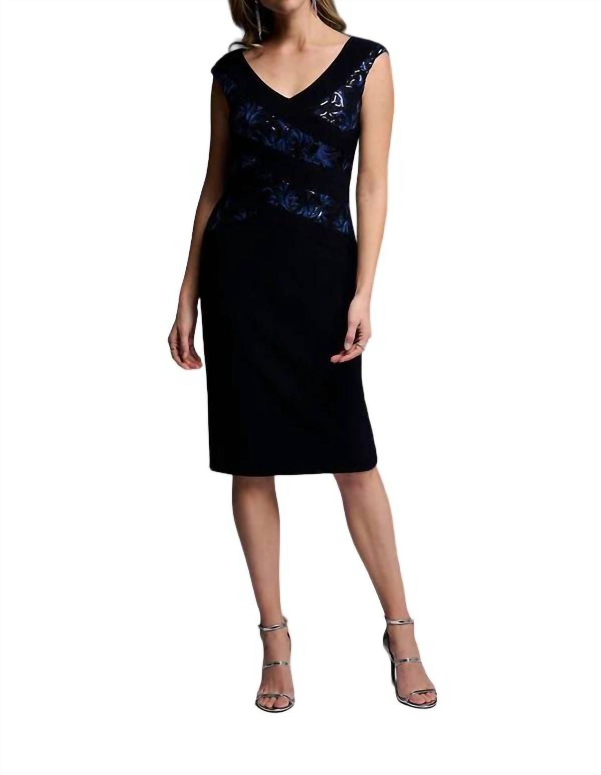 Style 1-3720731925-98 Joseph Ribkoff Size 10 Black Cocktail Dress on Queenly