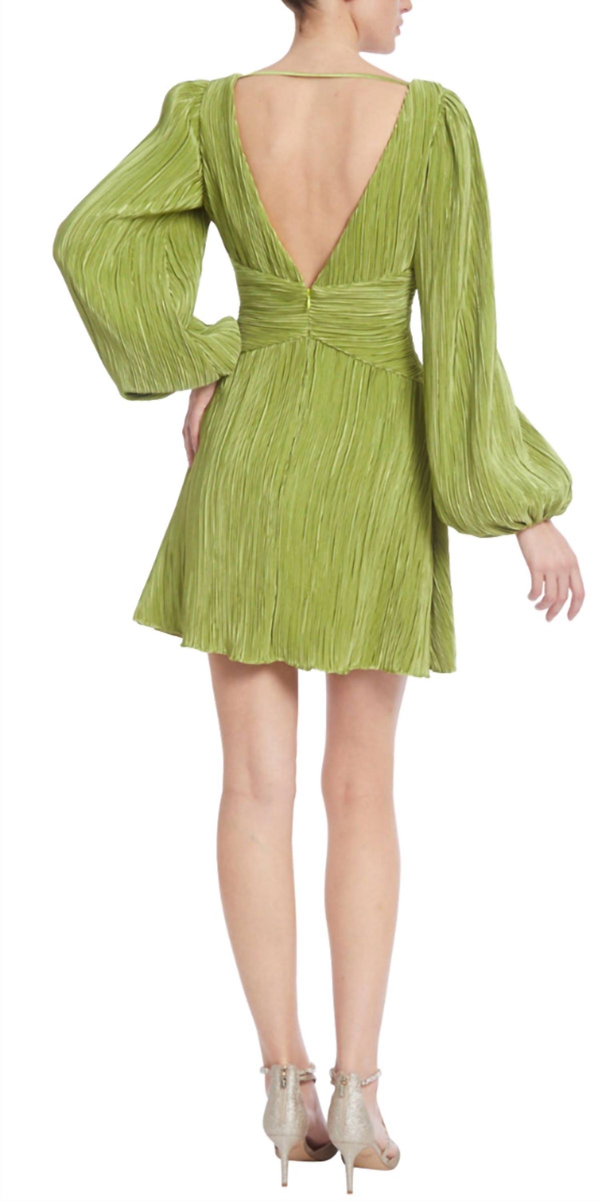 Style 1-3785804989-2168 BADGLEY MISCHKA Size 8 Long Sleeve Green Cocktail Dress on Queenly
