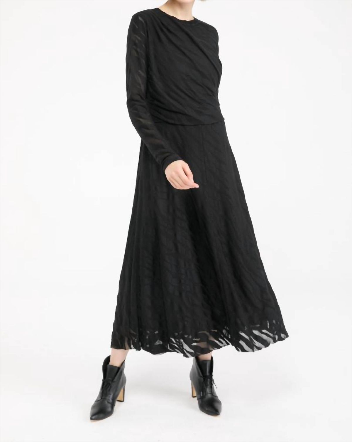 Style 1-3852851470-3011 ISLE by Melis Kozan Size M Long Sleeve Sheer Black Cocktail Dress on Queenly