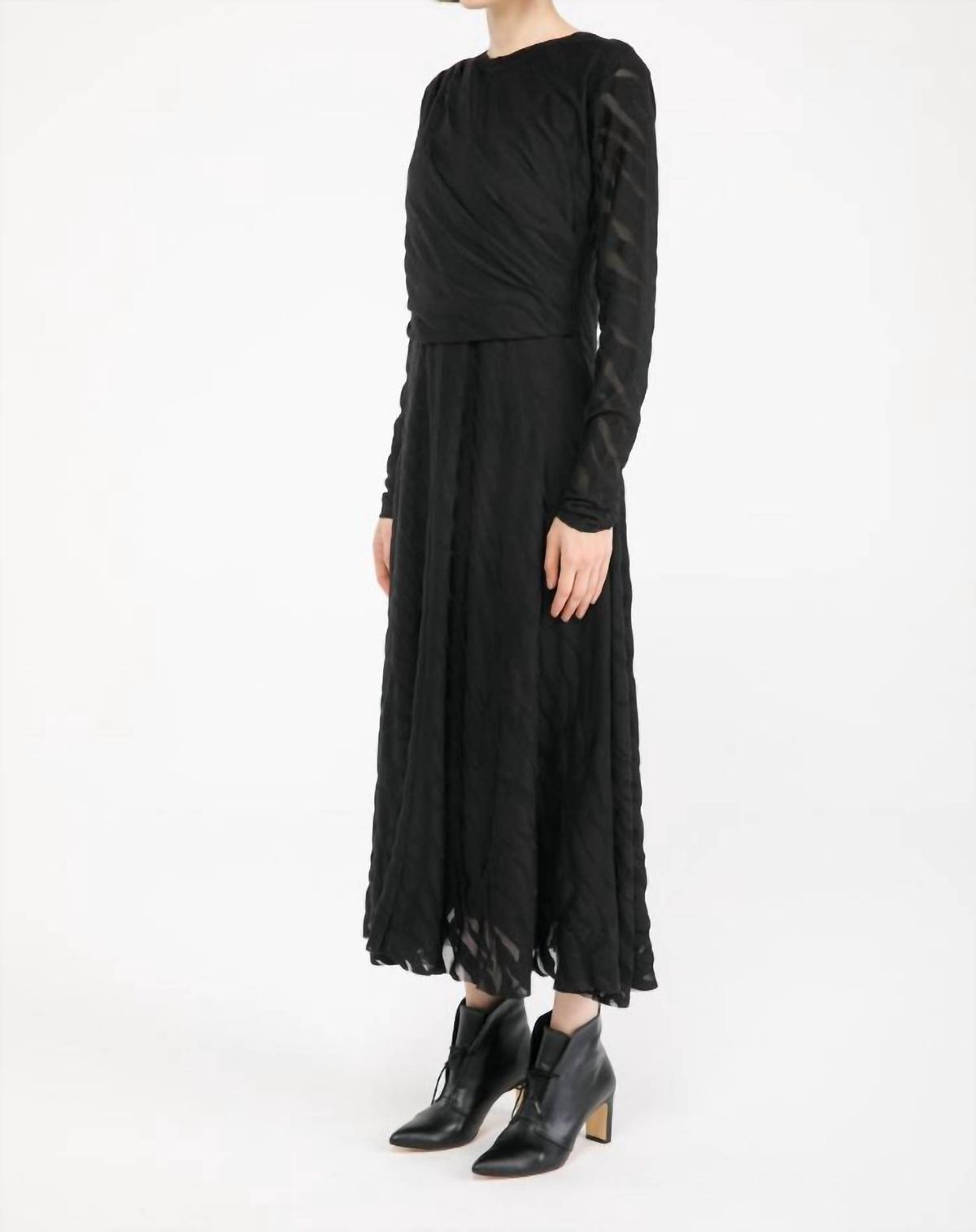 Style 1-3852851470-3775 ISLE by Melis Kozan Size XL Long Sleeve Sheer Black Cocktail Dress on Queenly