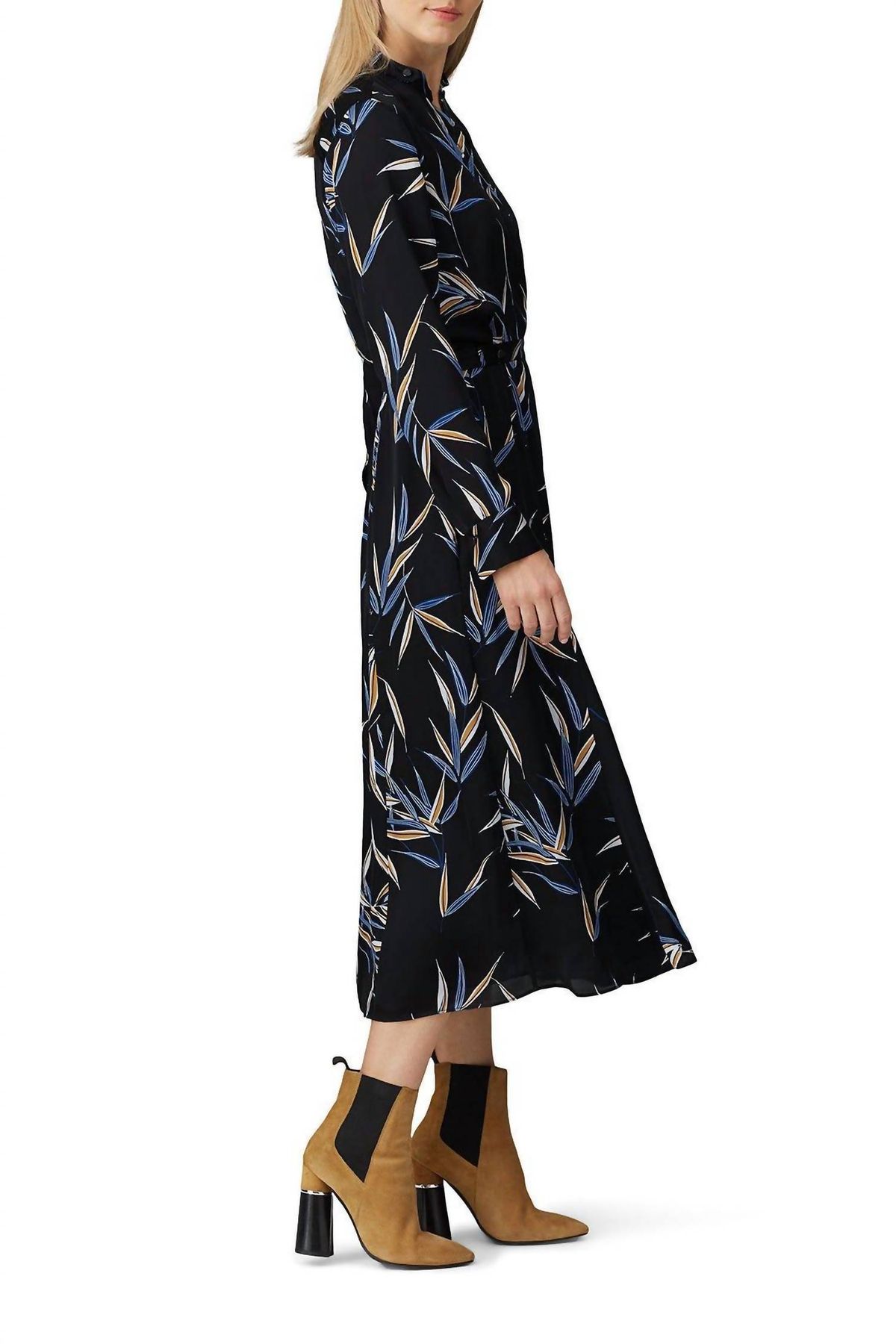 Style 1-3954556597-4818-1 Equipment Size 4 Long Sleeve Floral Black Cocktail Dress on Queenly