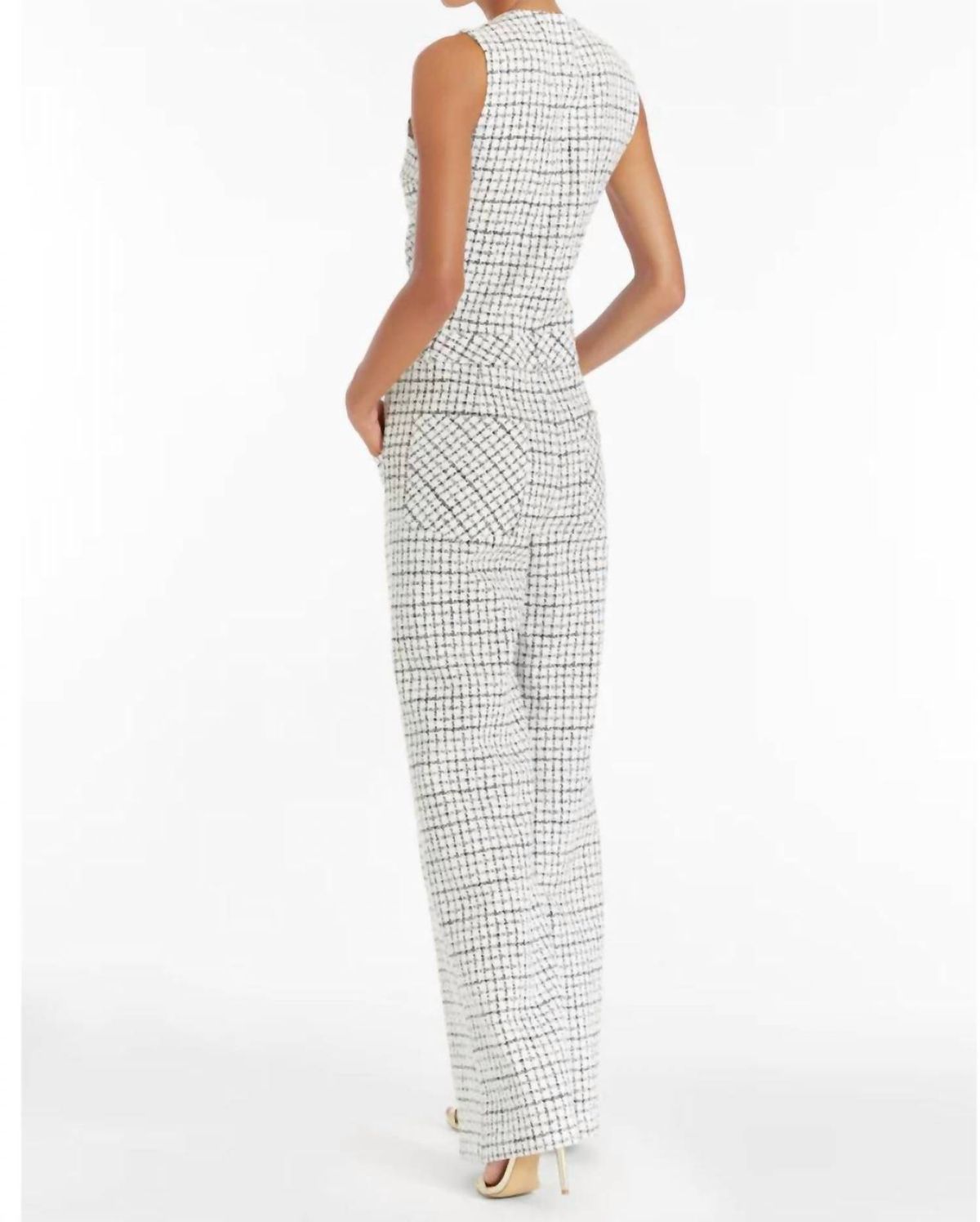 Style 1-422251774-3855 Amanda Uprichard Size XS High Neck Sequined White Formal Jumpsuit on Queenly