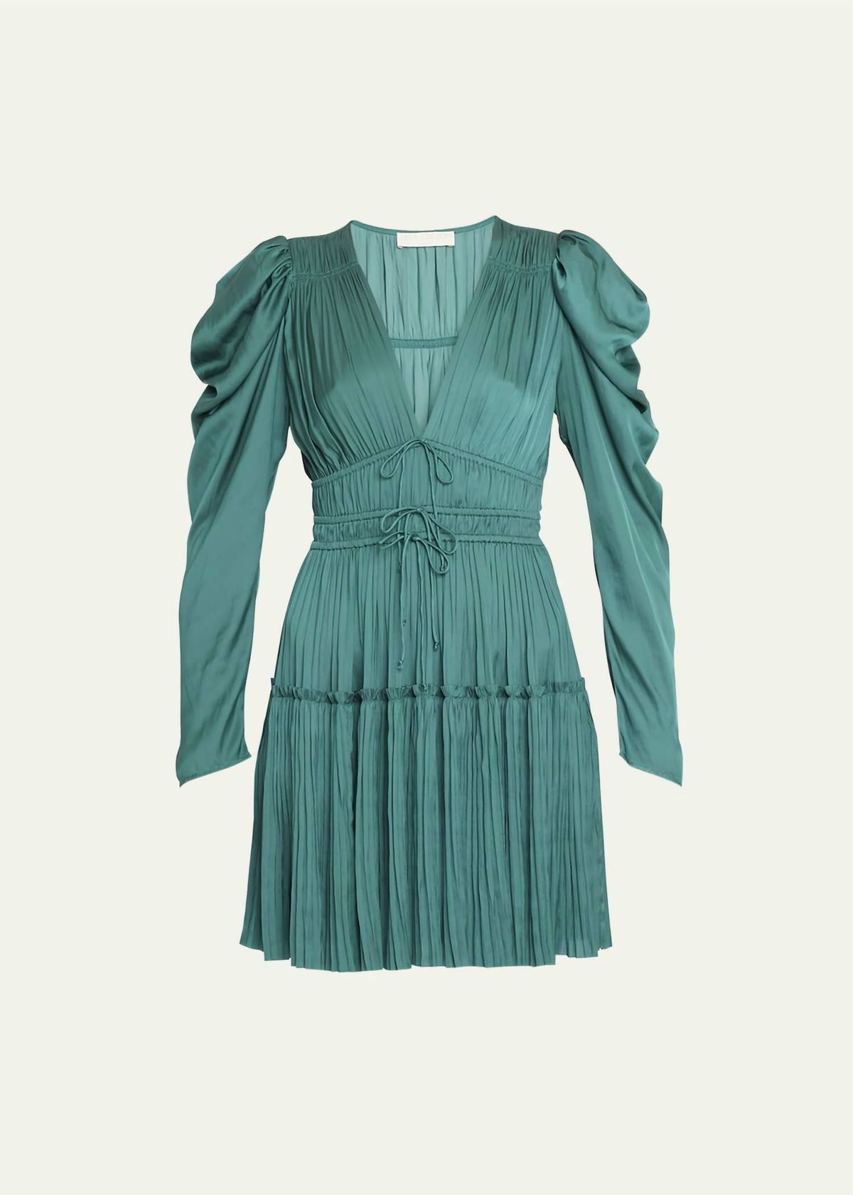 Style 1-676204272-2168 Ulla Johnson Size 8 Long Sleeve Green Cocktail Dress on Queenly
