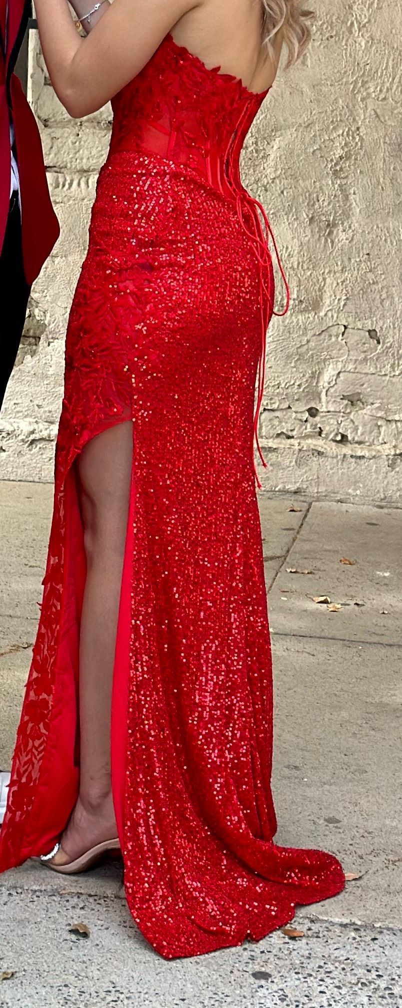 Cinderella Divine Size 4 Prom Strapless Red Mermaid Dress on Queenly