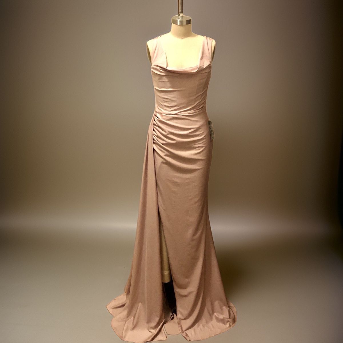 Size 12 Bridesmaid Nude Side Slit Dress on Queenly