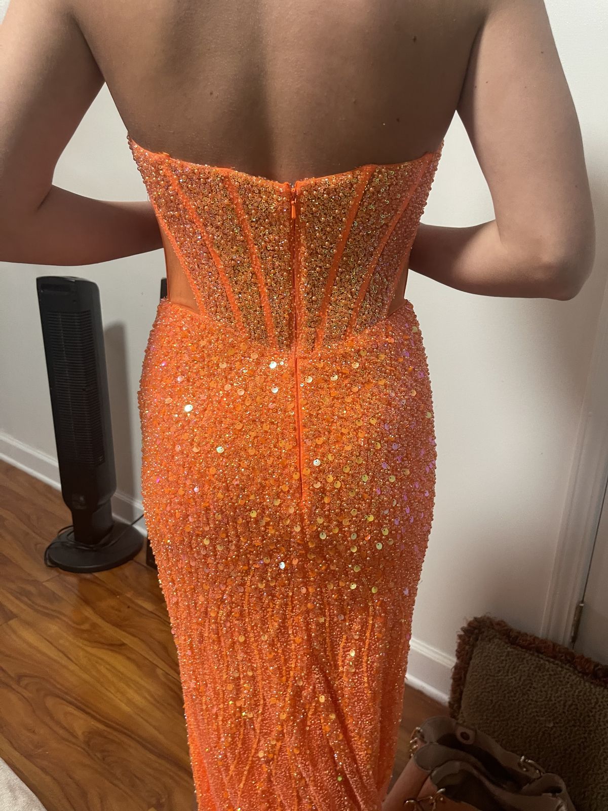 Size 2 Prom Orange Side Slit Dress on Queenly