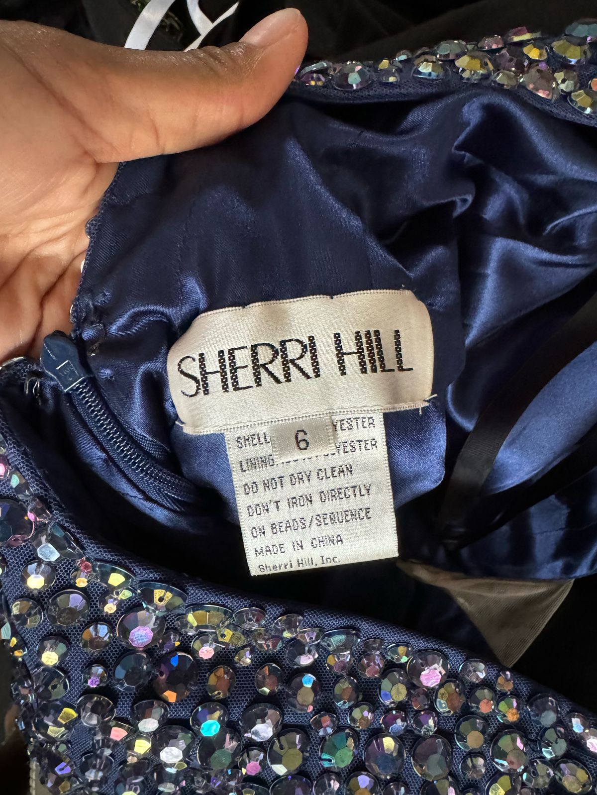 Sherri Hill Size 6 Prom Plunge Blue Mermaid Dress on Queenly