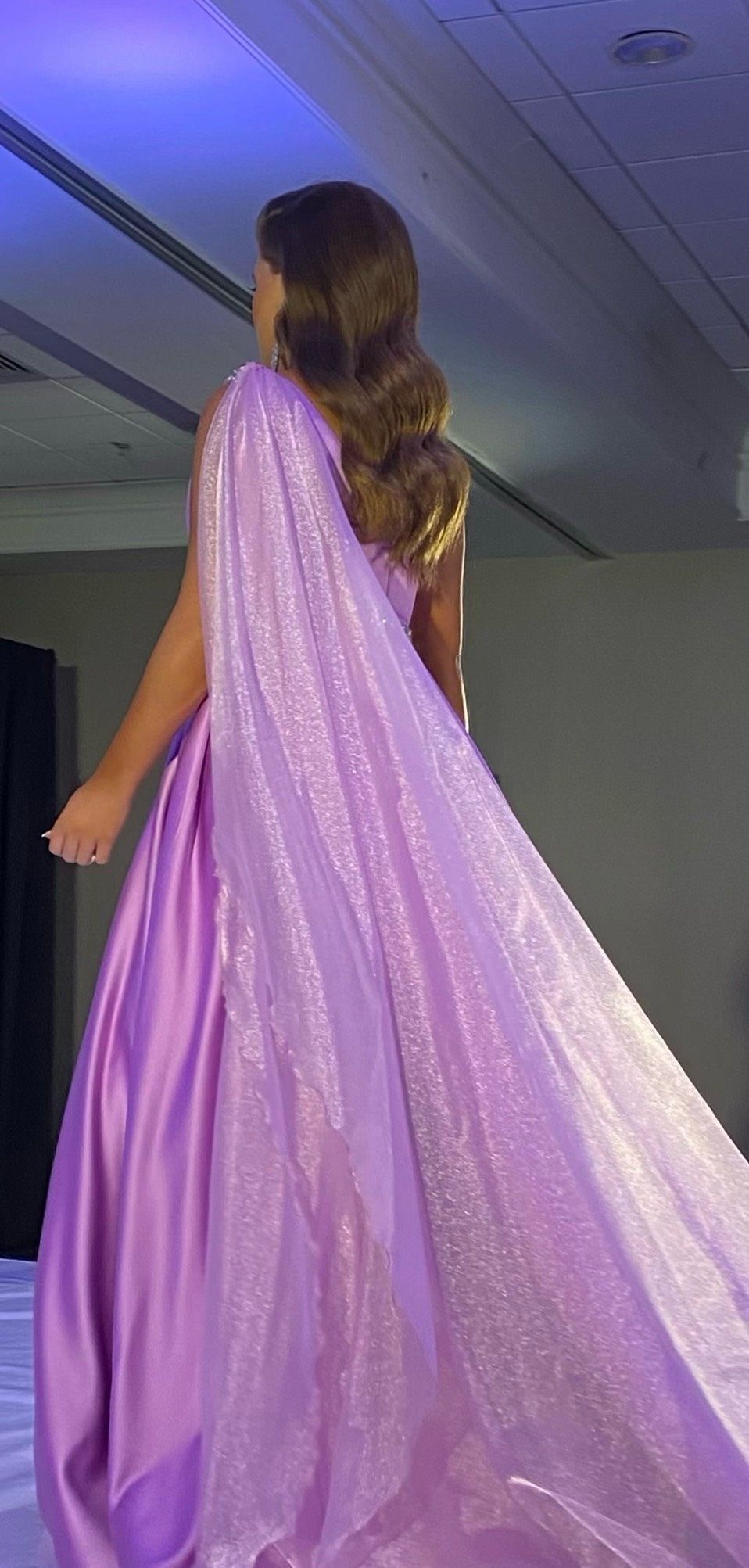 Ashley Lauren Size 4 Pageant One Shoulder Purple Ball Gown on Queenly