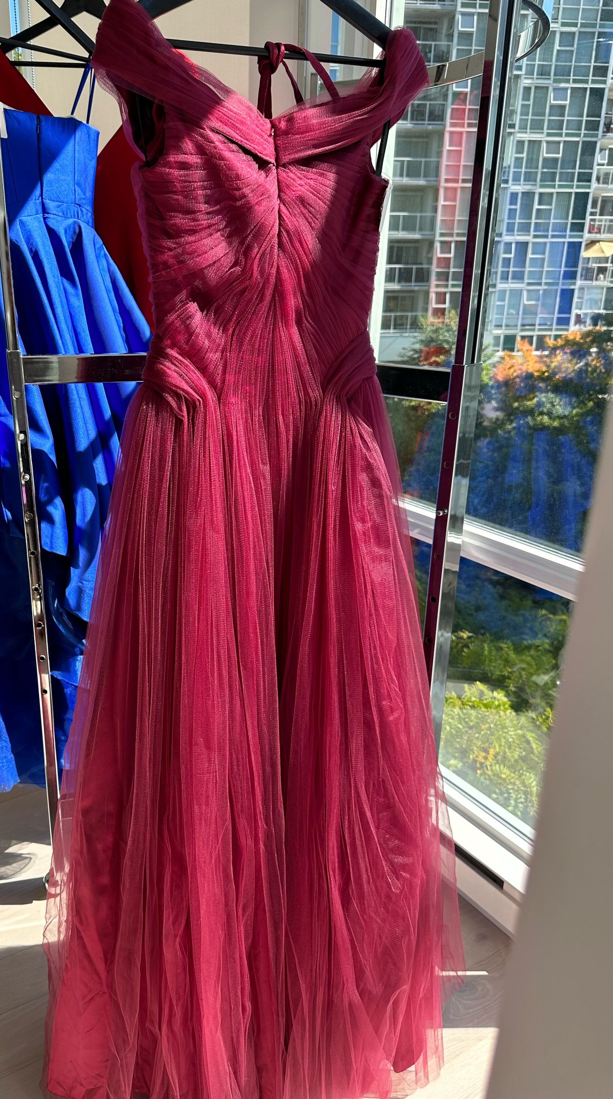 Terani Couture Size 4 Prom Off The Shoulder Red Ball Gown on Queenly