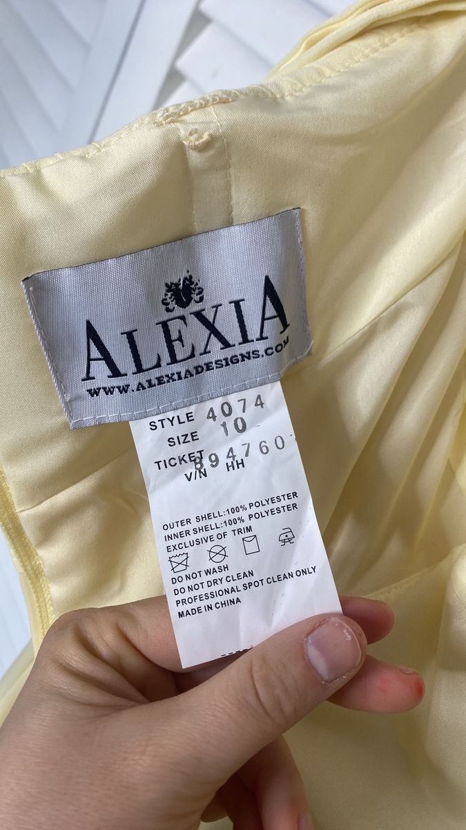 Style 4074 Alexia Designs Size 10 Strapless Yellow Floor Length Maxi on Queenly