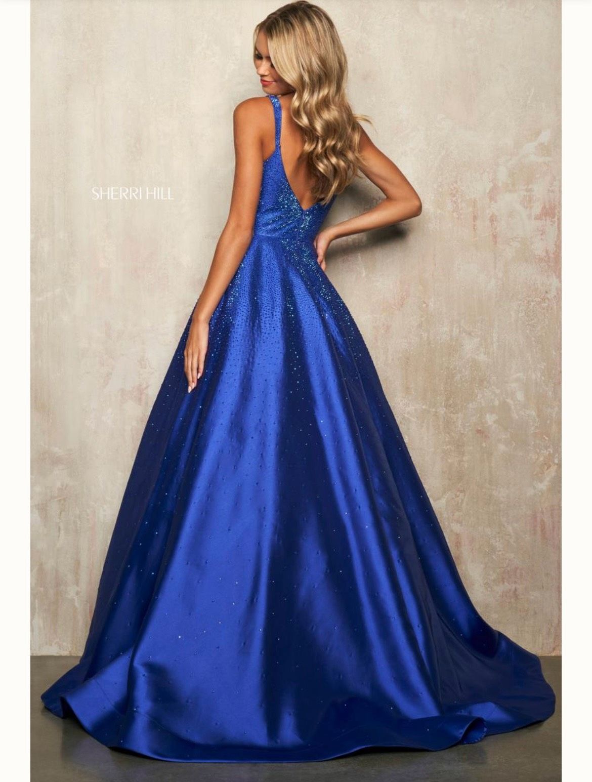 Sherri Hill Size 10 Pageant Blue Ball Gown on Queenly